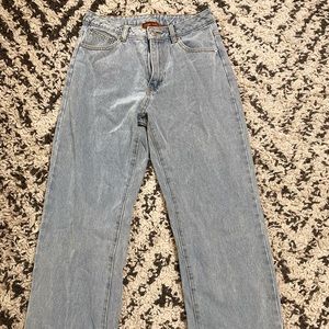 High rise wide leg/ flare blue jean